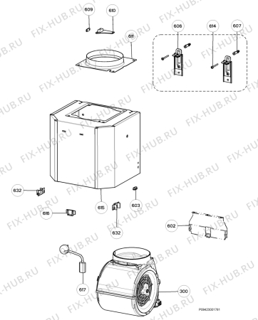 Взрыв-схема вытяжки Zanussi ZHC631X - Схема узла Section 4